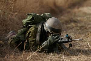 A soldier on alert A soldier on alert